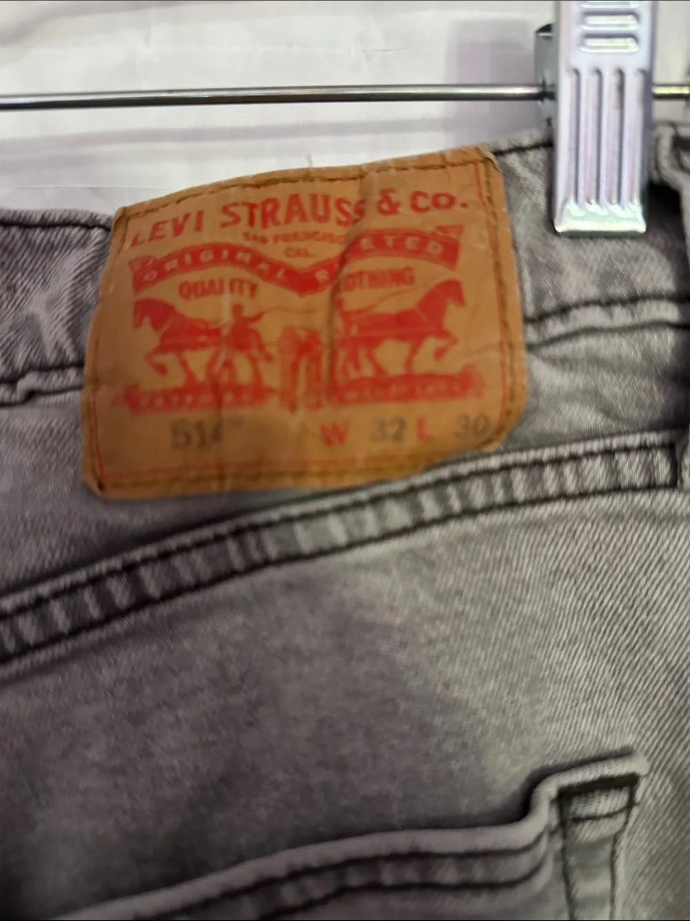 Levi's 514 Straight Leg Gray Denim Jeans 32x30